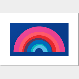 Illustrative Pattern of Rainbows and Clouds Posters and Art